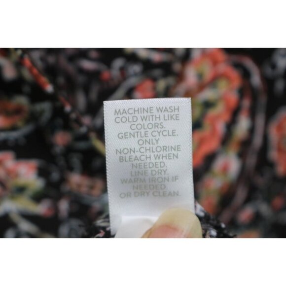 J. Jill Long Sleeve Button Down Tunic Top-Size Small/Petite-Brown Orange Paisley - Picture 5 of 7